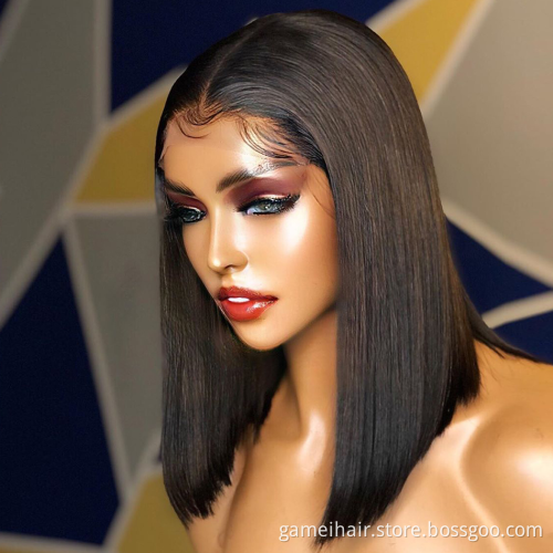 Wholesale Cheap straight Bob Wig Hd Full Transparent Lace Front Human Hair Wig Brazilian Virgin Human Hair Lace Frontal Wig